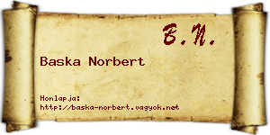 Baska Norbert névjegykártya